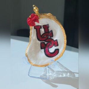 ❤️🖤 Handmade USC Oyster Ornament – Gamecocks Logo, Resin Coated 🖤❤️